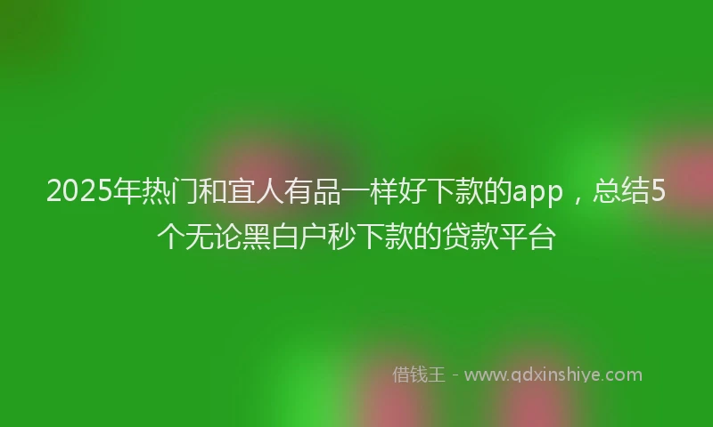 2025年热门和宜人有品一样好下款的app，总结5个无论黑白户秒下款的贷款平台