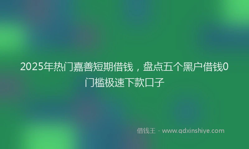 2025年热门嘉善短期借钱，盘点五个黑户借钱0门槛极速下款口子