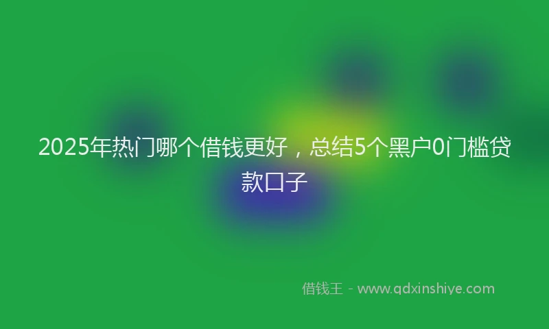 2025年热门哪个借钱更好，总结5个黑户0门槛贷款口子