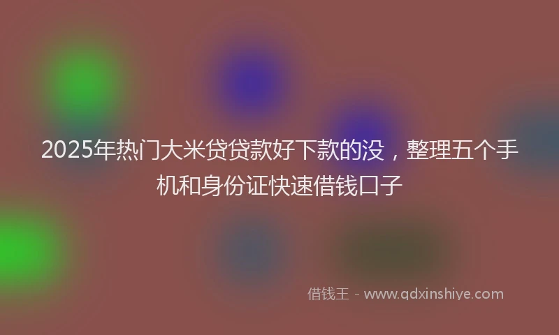 2025年热门大米贷贷款好下款的没，整理五个手机和身份证快速借钱口子