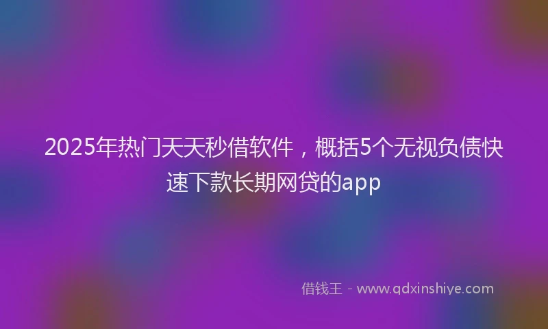 2025年热门天天秒借软件，概括5个无视负债快速下款长期网贷的app