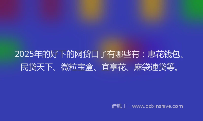 2025年的好下的网贷口子有哪些有：惠花钱包、民贷天下、微粒宝盒、宜享花、麻袋速贷等。