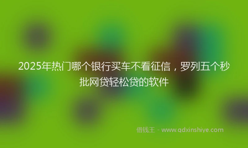 2025年热门哪个银行买车不看征信，罗列五个秒批网贷轻松贷的软件