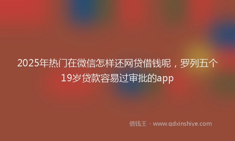 2025年热门在微信怎样还网贷借钱呢，罗列五个19岁贷款容易过审批的app