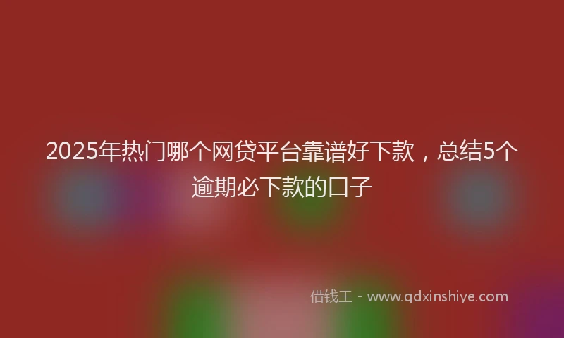 2025年热门哪个网贷平台靠谱好下款，总结5个逾期必下款的口子