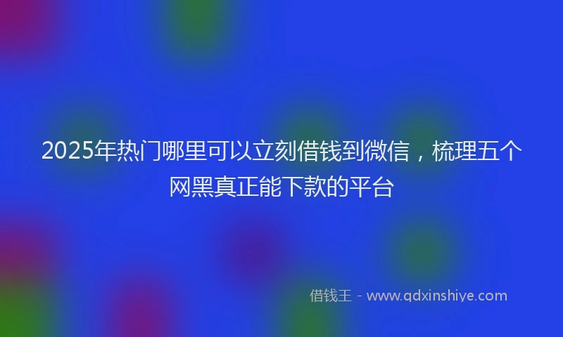 2025年热门哪里可以立刻借钱到微信，梳理五个网黑真正能下款的平台