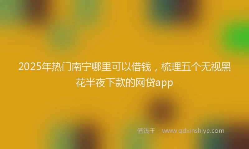 2025年热门南宁哪里可以借钱，梳理五个无视黑花半夜下款的网贷app