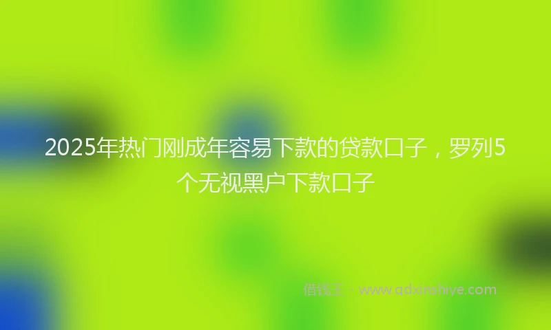 2025年热门刚成年容易下款的贷款口子，罗列5个无视黑户下款口子