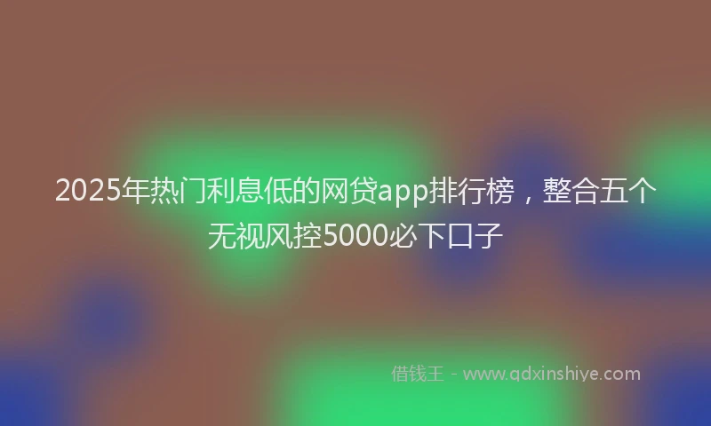 2025年热门利息低的网贷app排行榜，整合五个无视风控5000必下口子