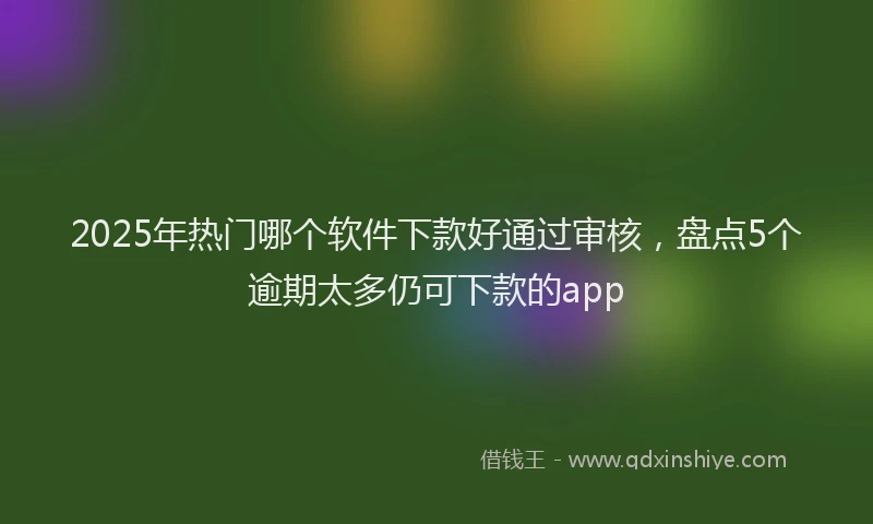 2025年热门哪个软件下款好通过审核，盘点5个逾期太多仍可下款的app