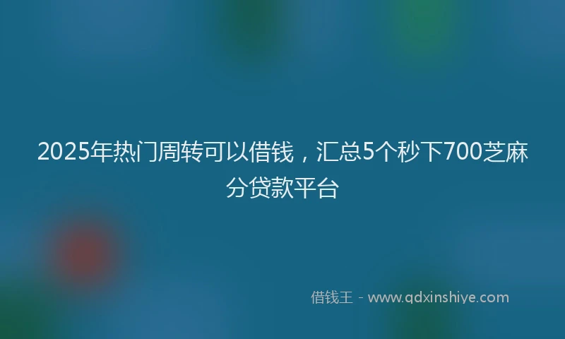 2025年热门周转可以借钱，汇总5个秒下700芝麻分贷款平台