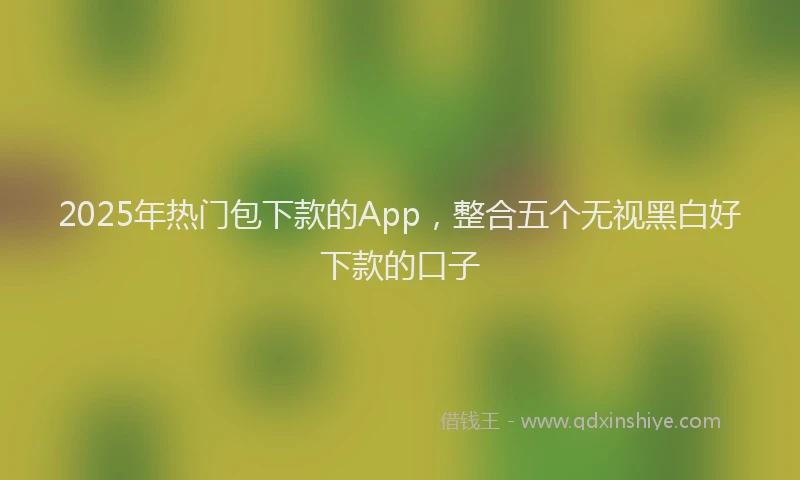 2025年热门包下款的App，整合五个无视黑白好下款的口子