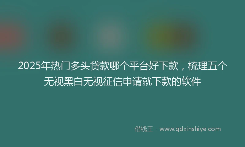 2025年热门多头贷款哪个平台好下款，梳理五个无视黑白无视征信申请就下款的软件