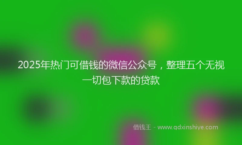2025年热门可借钱的微信公众号，整理五个无视一切包下款的贷款