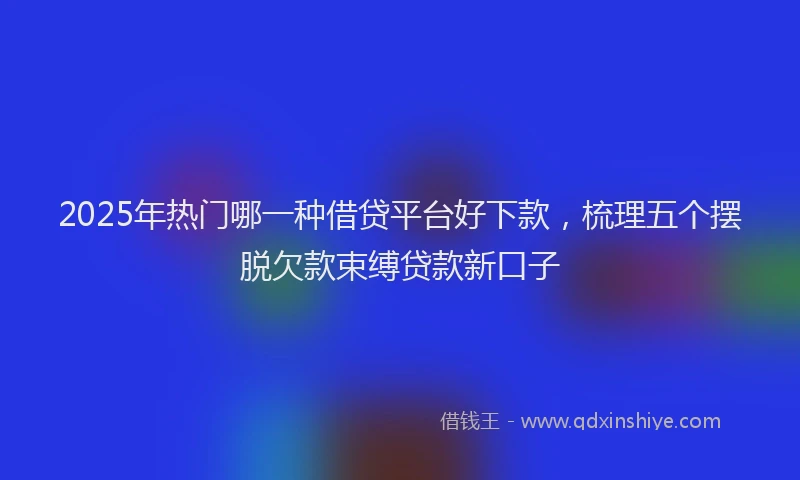 2025年热门哪一种借贷平台好下款，梳理五个摆脱欠款束缚贷款新口子