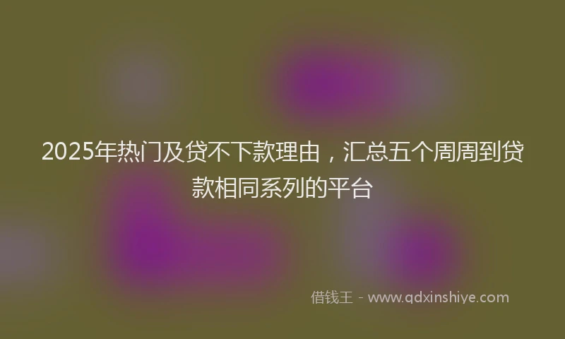 2025年热门及贷不下款理由，汇总五个周周到贷款相同系列的平台