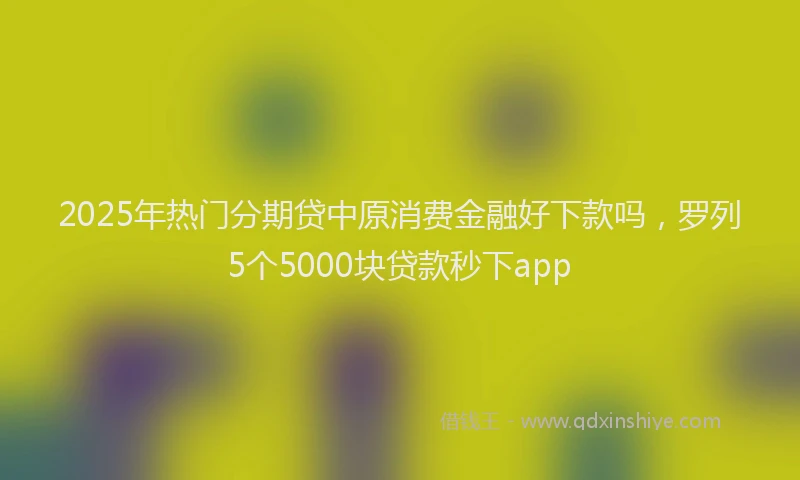 2025年热门分期贷中原消费金融好下款吗，罗列5个5000块贷款秒下app