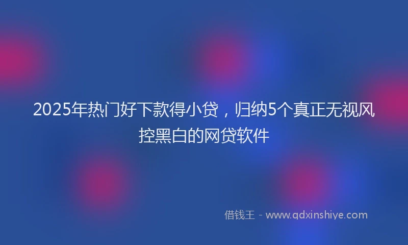 2025年热门好下款得小贷，归纳5个真正无视风控黑白的网贷软件
