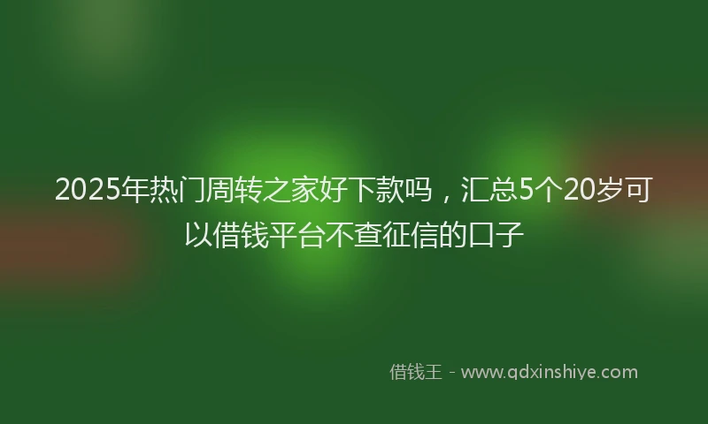 2025年热门周转之家好下款吗，汇总5个20岁可以借钱平台不查征信的口子