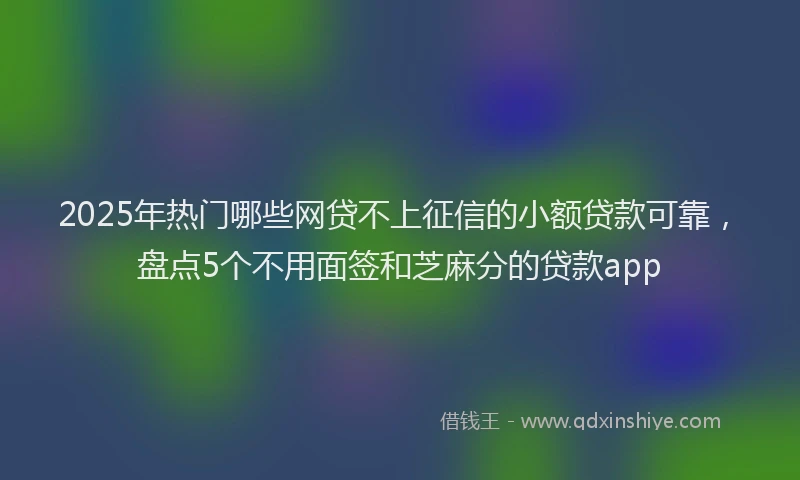 2025年热门哪些网贷不上征信的小额贷款可靠，盘点5个不用面签和芝麻分的贷款app