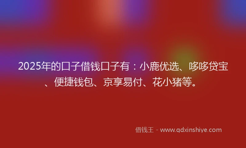 2025年的口子借钱口子有：小鹿优选、哆哆贷宝、便捷钱包、京享易付、花小猪等。