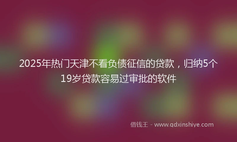 2025年热门天津不看负债征信的贷款，归纳5个19岁贷款容易过审批的软件