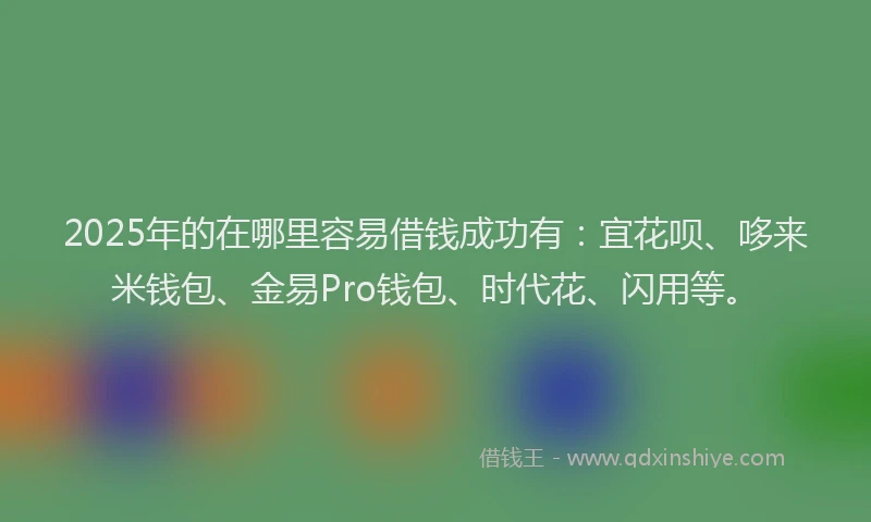 2025年的在哪里容易借钱成功有：宜花呗、哆来米钱包、金易Pro钱包、时代花、闪用等。