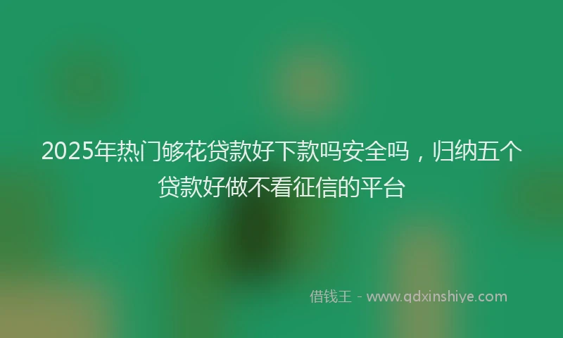 2025年热门够花贷款好下款吗安全吗，归纳五个贷款好做不看征信的平台