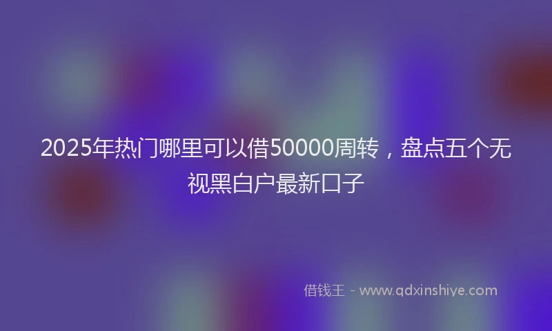 2025年热门哪里可以借50000周转，盘点五个无视黑白户最新口子