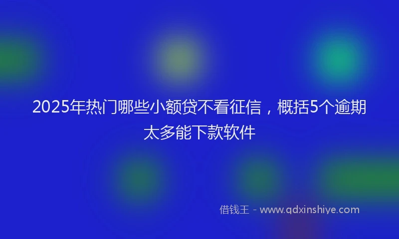 2025年热门哪些小额贷不看征信，概括5个逾期太多能下款软件