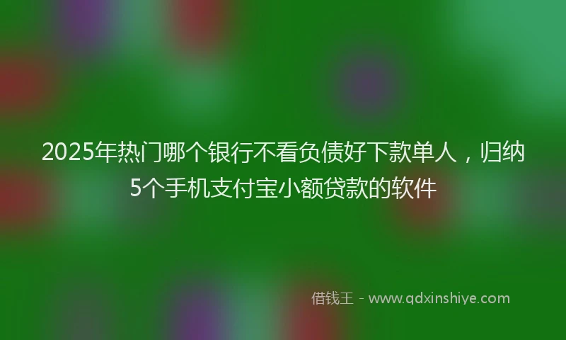 2025年热门哪个银行不看负债好下款单人，归纳5个手机支付宝小额贷款的软件