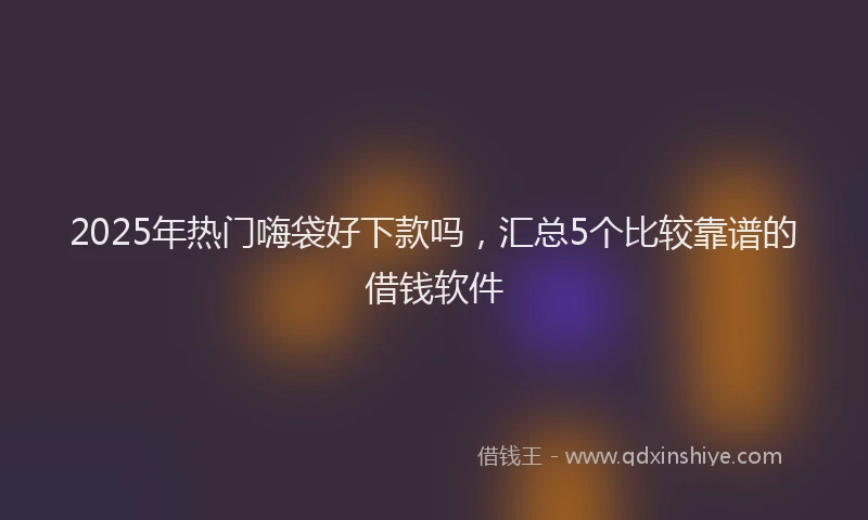2025年热门嗨袋好下款吗，汇总5个比较靠谱的借钱软件