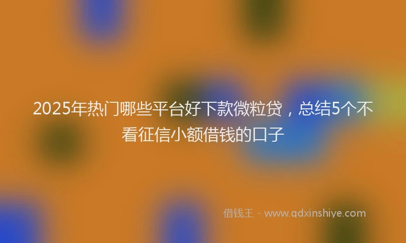 2025年热门哪些平台好下款微粒贷，总结5个不看征信小额借钱的口子