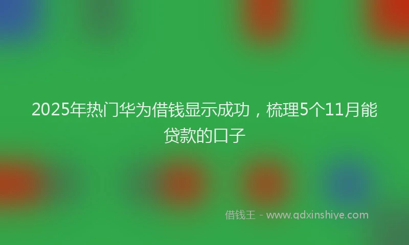 2025年热门华为借钱显示成功，梳理5个11月能贷款的口子