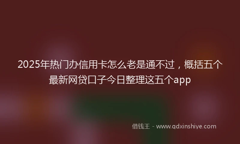 2025年热门办信用卡怎么老是通不过，概括五个最新网贷口子今日整理这五个app