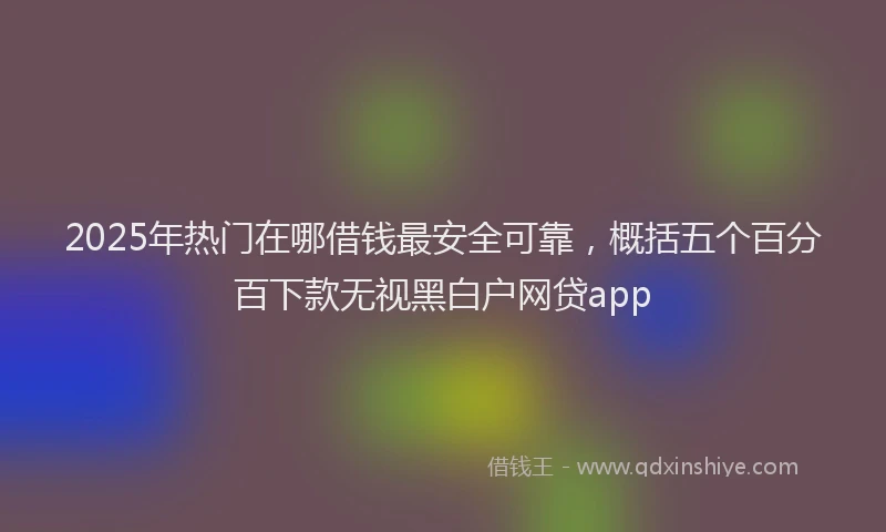 2025年热门在哪借钱最安全可靠，概括五个百分百下款无视黑白户网贷app