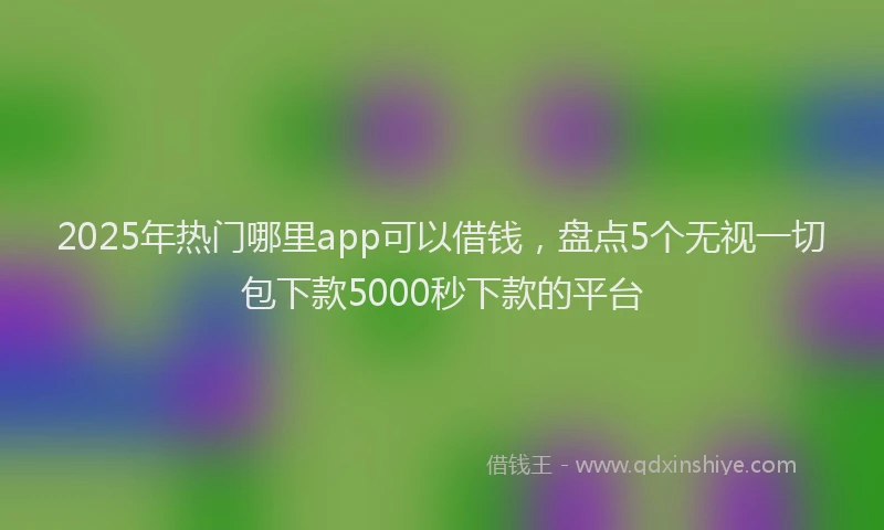 2025年热门哪里app可以借钱，盘点5个无视一切包下款5000秒下款的平台