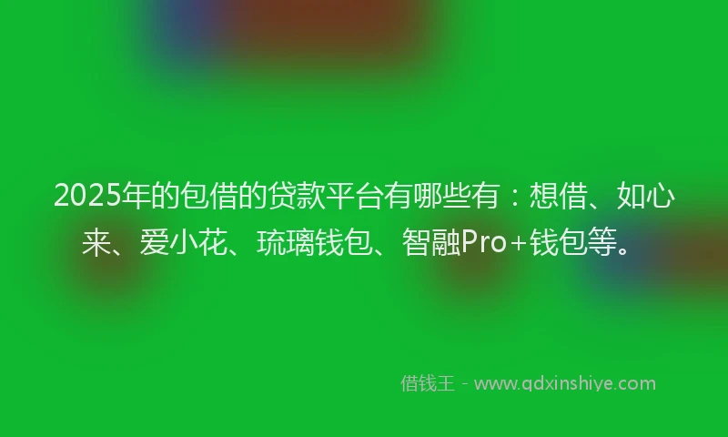 2025年的包借的贷款平台有哪些有：想借、如心来、爱小花、琉璃钱包、智融Pro+钱包等。
