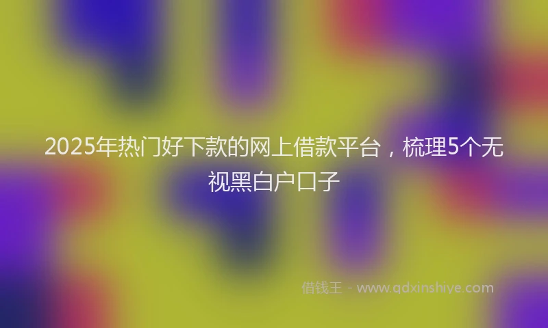 2025年热门好下款的网上借款平台，梳理5个无视黑白户口子