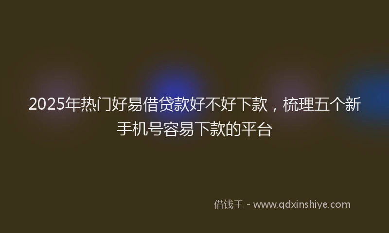 2025年热门好易借贷款好不好下款，梳理五个新手机号容易下款的平台