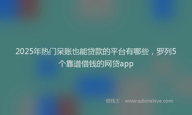 2025年热门呆账也能贷款的平台有哪些，罗列5个靠谱借钱的网贷app