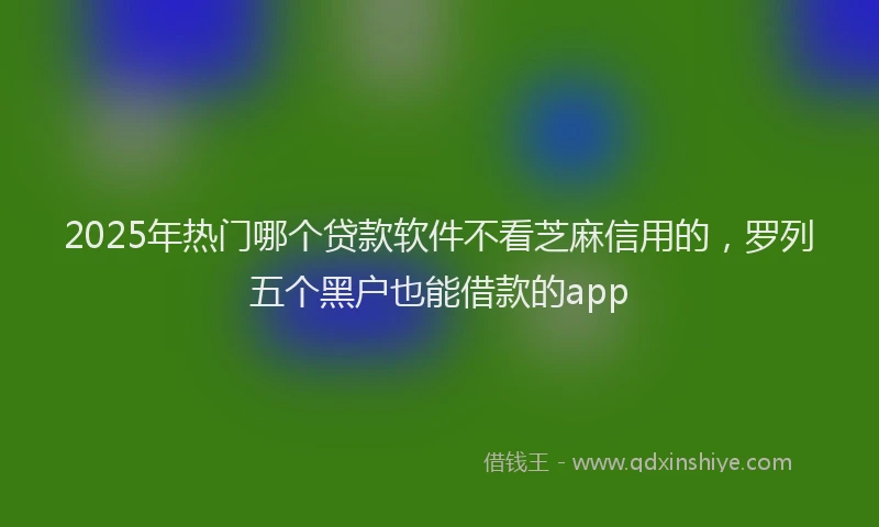 2025年热门哪个贷款软件不看芝麻信用的，罗列五个黑户也能借款的app