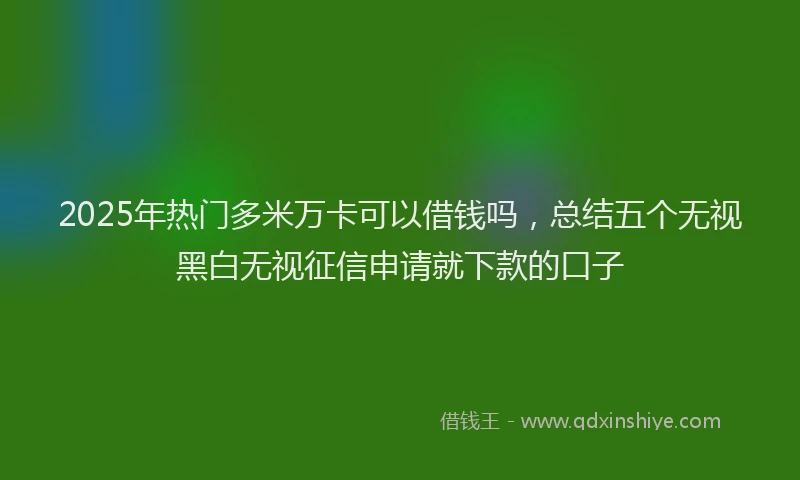 2025年热门多米万卡可以借钱吗，总结五个无视黑白无视征信申请就下款的口子