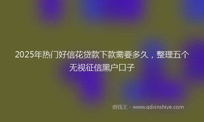 2025年热门好信花贷款下款需要多久，整理五个无视征信黑户口子