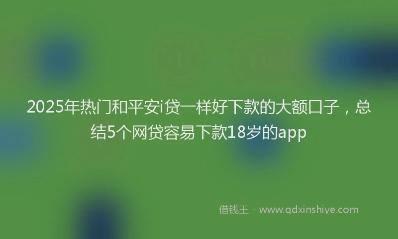 2025年热门和平安i贷一样好下款的大额口子，总结5个网贷容易下款18岁的app