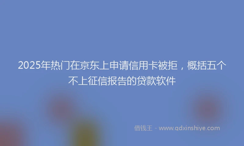 2025年热门在京东上申请信用卡被拒，概括五个不上征信报告的贷款软件