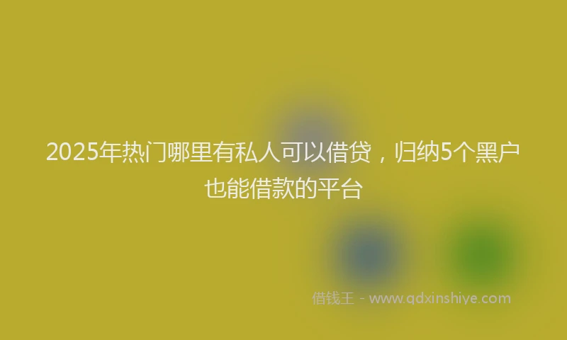 2025年热门哪里有私人可以借贷，归纳5个黑户也能借款的平台