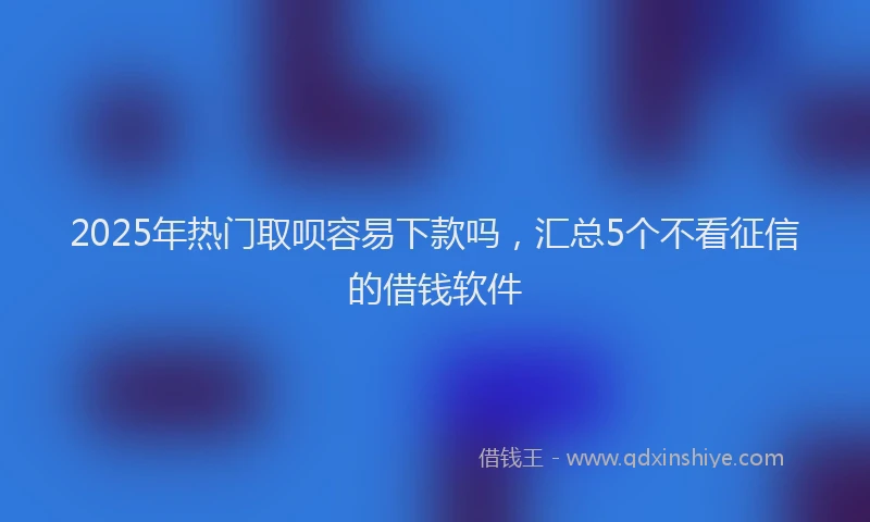 2025年热门取呗容易下款吗，汇总5个不看征信的借钱软件