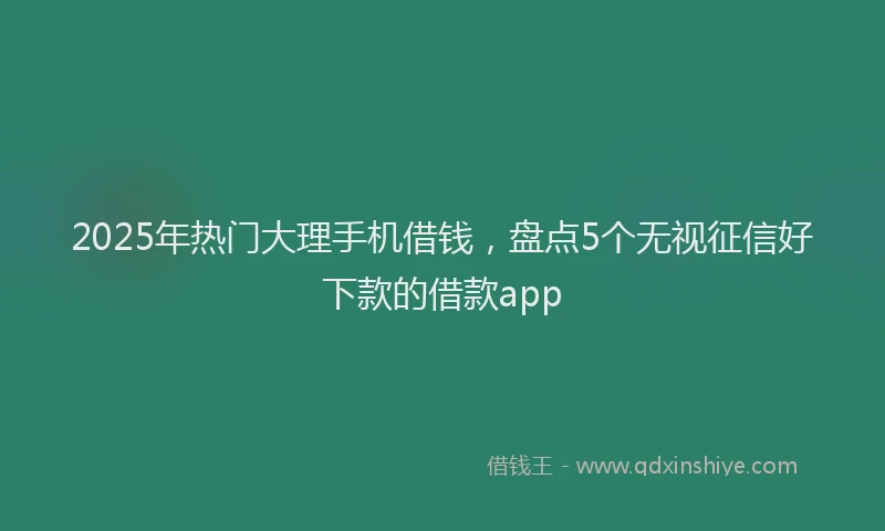 2025年热门大理手机借钱，盘点5个无视征信好下款的借款app