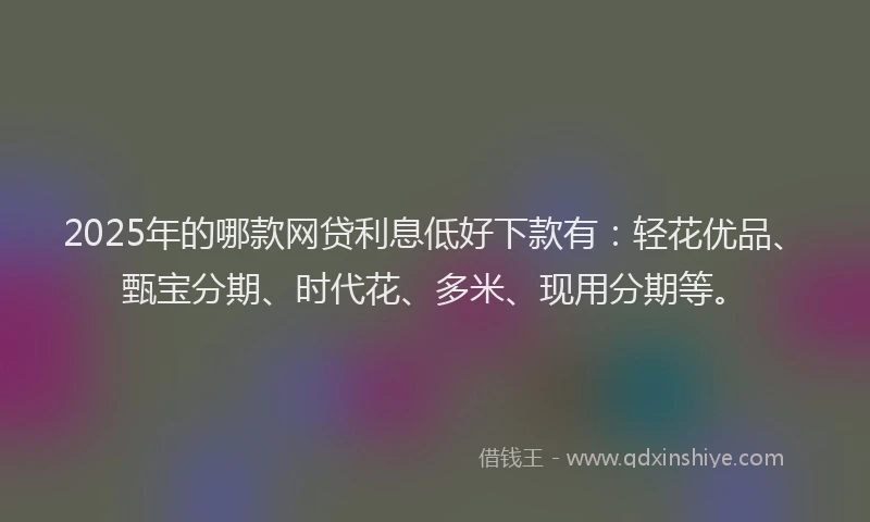 2025年的哪款网贷利息低好下款有：轻花优品、甄宝分期、时代花、多米、现用分期等。